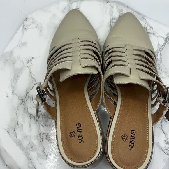 SUSINA Beige Sondro Leather Mule-10M - Picture 5 of 7